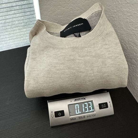 NWT Spirit Jersey Tan Saint Sinner Graphic Pullover Sweatshirt Size Medium - Picture 10 of 10